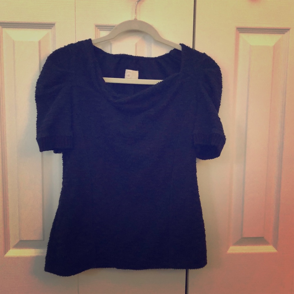 Navy short sleeve sweater